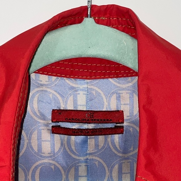 ❤️AS NEW❣️EUC❣️CAROLINA HERRERA❣️CH Short Rain Jacket. Genuine Leather trim. - Picture 2 of 13